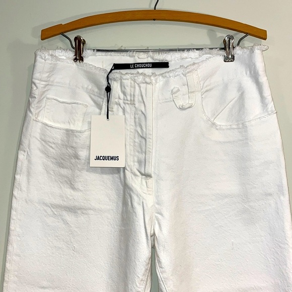 NWT JACQUEMUS LE CHOUCHOU Le de Nîmes Linon High Rise Straight Jeans White Denim - Picture 6 of 13